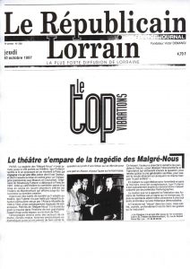 La cigogne n'a qu'une tête - Igor Futterer - Le Républicain Lorrain - 1997